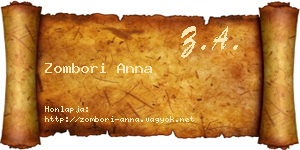 Zombori Anna névjegykártya